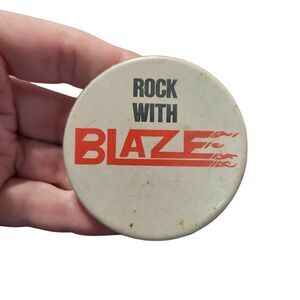 Vintage Rock With Blaze Button Pin